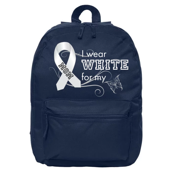 I Wear White For My Mom Lung Cancer Awareness 16 in Basic Backpack