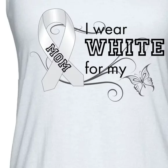 I Wear White For My Mom Lung Cancer Awareness Ladies Essential Flowy Tank