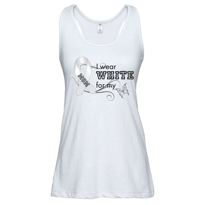 I Wear White For My Mom Lung Cancer Awareness Ladies Essential Flowy Tank