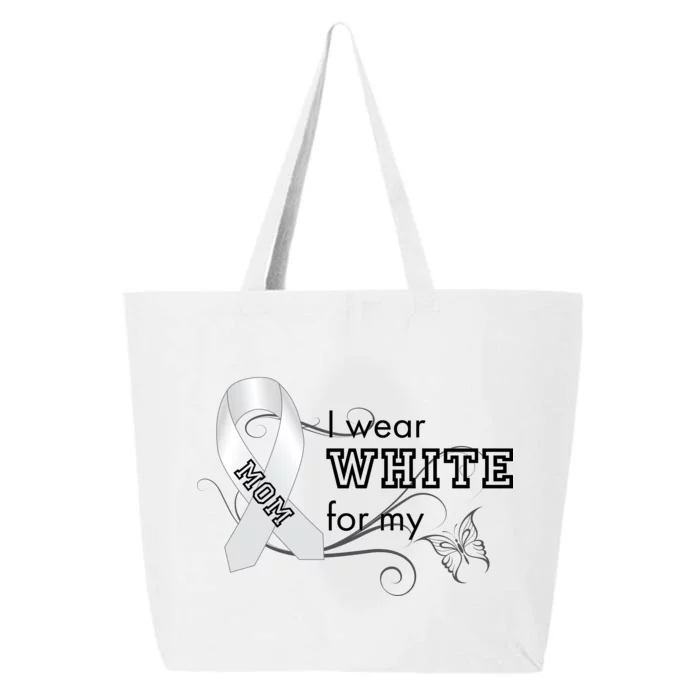 I Wear White For My Mom Lung Cancer Awareness 25L Jumbo Tote