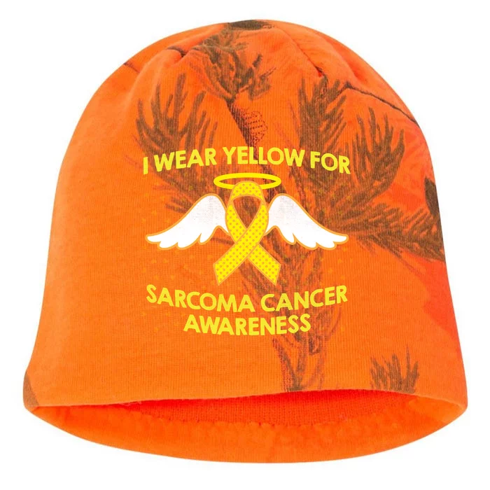 I Wear Yellow For Sarcoma Awareness Kati - Camo Knit Beanie