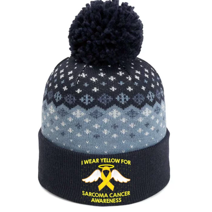 I Wear Yellow For Sarcoma Awareness The Baniff Cuffed Pom Beanie