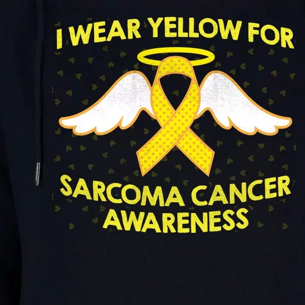 I Wear Yellow For Sarcoma Awareness Womens Funnel Neck Pullover Hood