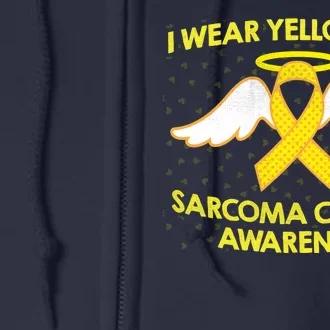 I Wear Yellow For Sarcoma Awareness Full Zip Hoodie