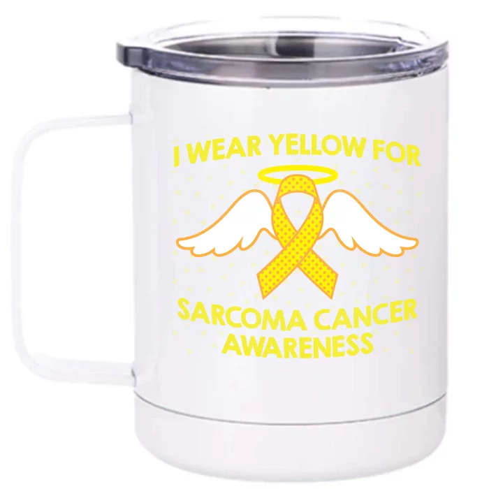 I Wear Yellow For Sarcoma Awareness Front & Back 12oz Stainless Steel Tumbler Cup