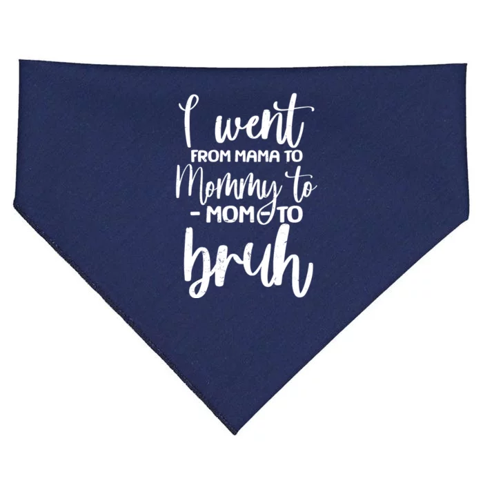 I Went From Mama To Bruh Funny Mother's Day USA-Made Doggie Bandana