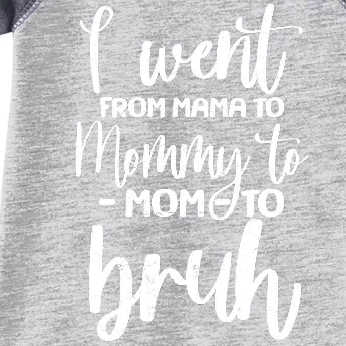 I Went From Mama To Bruh Funny Mother's Day Infant Baby Jersey Bodysuit