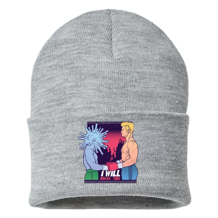 I Will Break You Boxing Virus Sustainable Knit Beanie