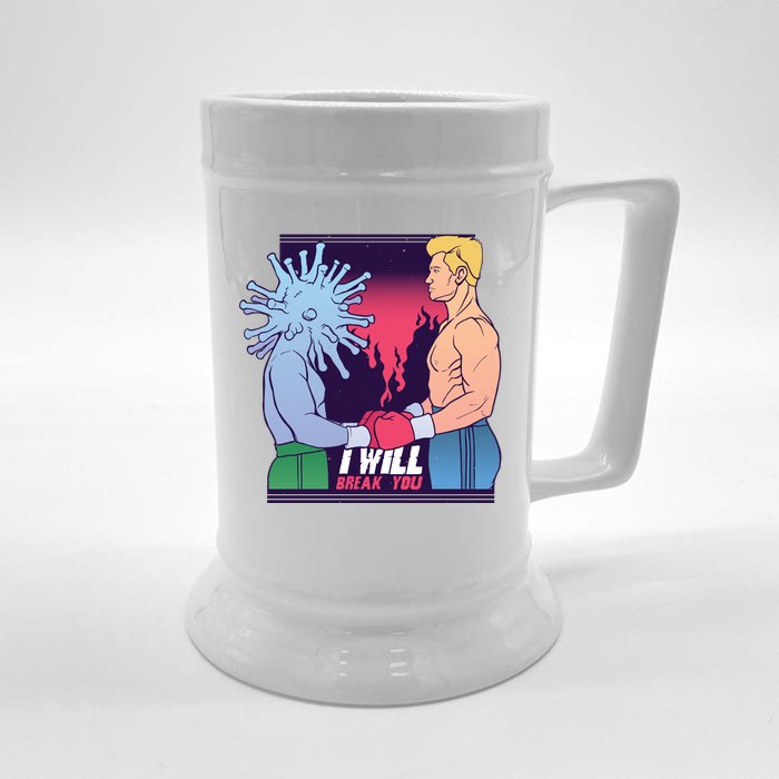 I Will Break You Boxing Virus Front & Back Beer Stein