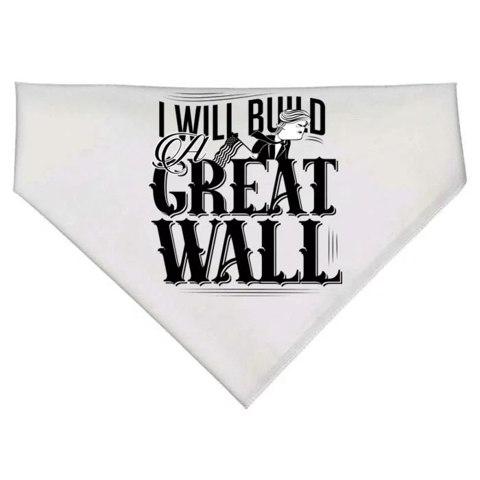 I Will Build A Great Wall - Donald Trump USA-Made Doggie Bandana