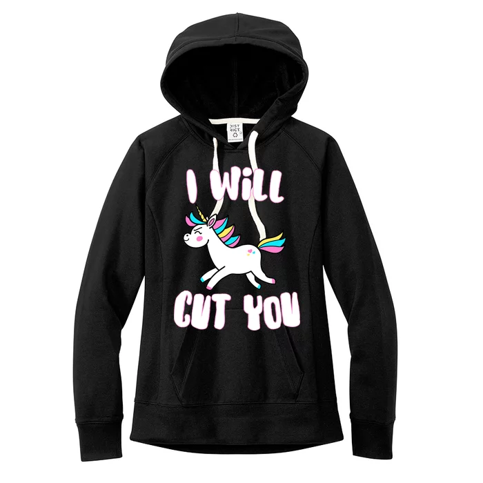 I Will Cut You Stabby Unicorn Women's Fleece Hoodie