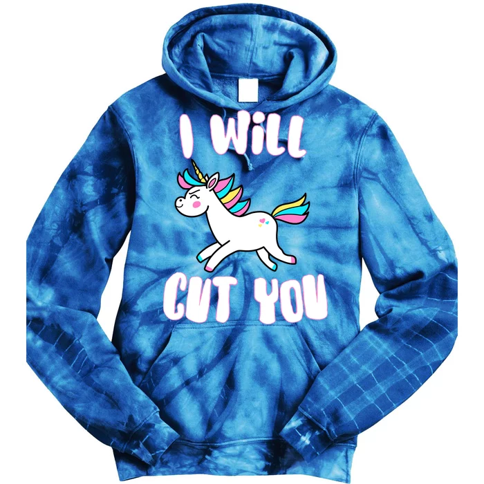 I Will Cut You Stabby Unicorn Tie Dye Hoodie