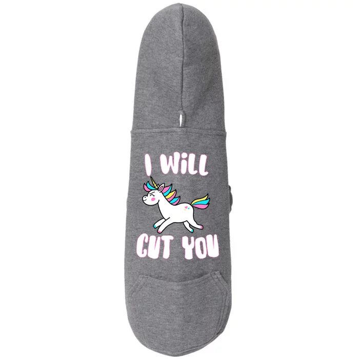 I Will Cut You Stabby Unicorn Doggie 3-End Fleece Hoodie