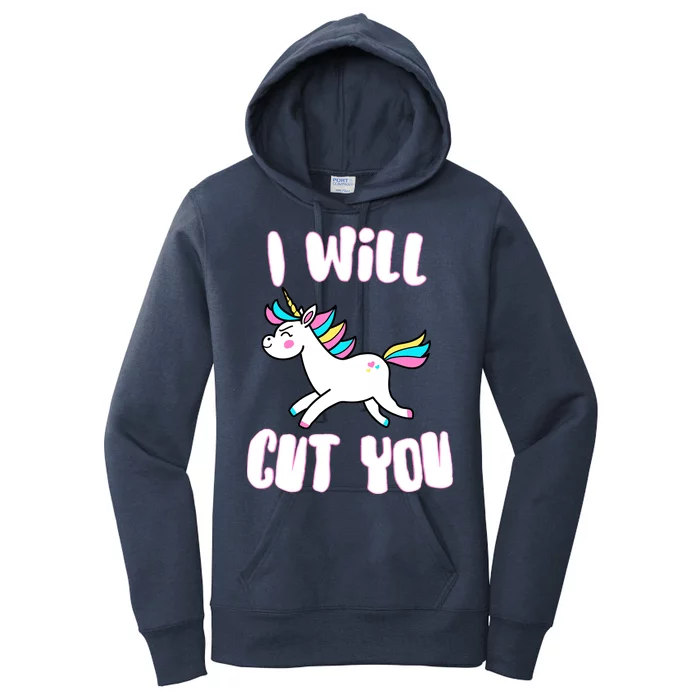 I Will Cut You Stabby Unicorn Women's Pullover Hoodie