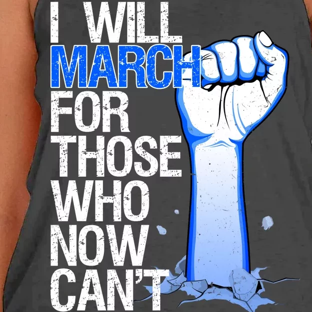 I Will March For Those Who Now Can't Women's Knotted Racerback Tank