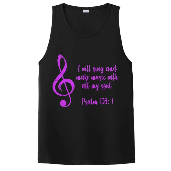 I Will Sing And Make Music With All My Soul Performance Tank