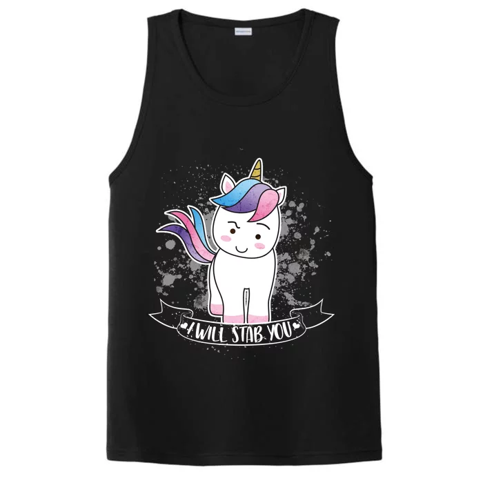 I Will Stab You Unicorn Performance Tank