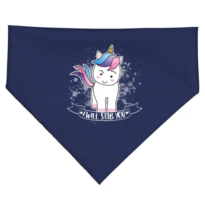 I Will Stab You Unicorn USA-Made Doggie Bandana