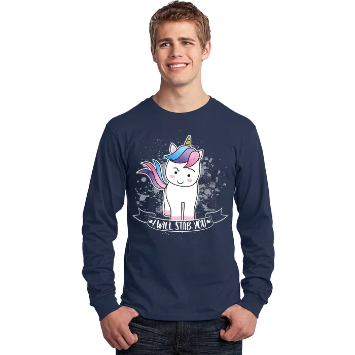 I Will Stab You Unicorn Long Sleeve Shirt