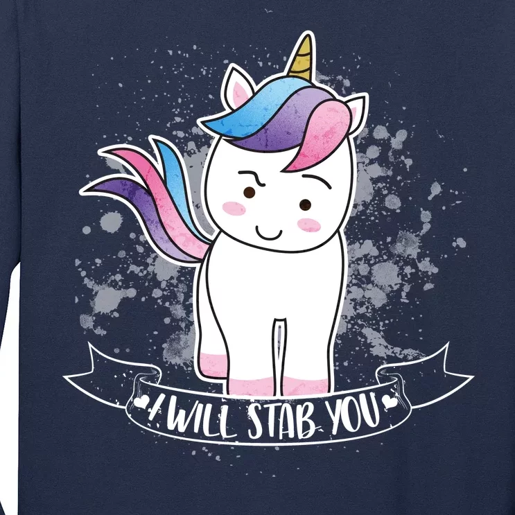 I Will Stab You Unicorn Long Sleeve Shirt