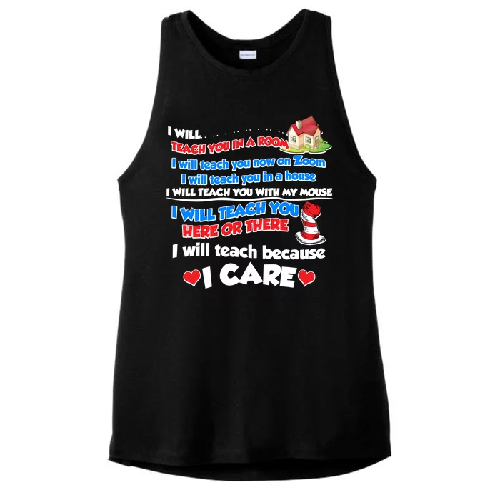 I Will Teach In A Room Now On Zoom Quarantine Ladies Tri-Blend Wicking Tank