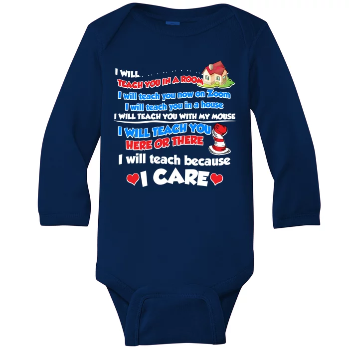 I Will Teach In A Room Now On Zoom Quarantine Baby Long Sleeve Bodysuit