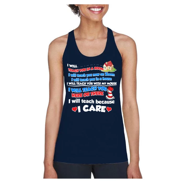 I Will Teach In A Room Now On Zoom Quarantine Women's Racerback Tank