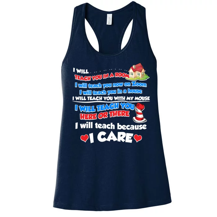 I Will Teach In A Room Now On Zoom Quarantine Women's Racerback Tank