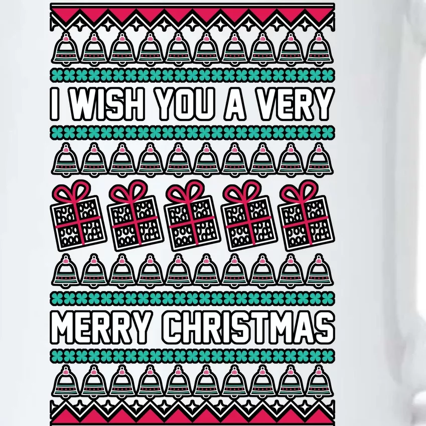 I Wish You A Very Merry Christmas Cute Ugly Sweater Black Color Changing Mug