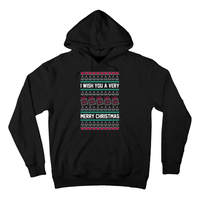 I Wish You A Very Merry Christmas Cute Ugly Sweater Hoodie