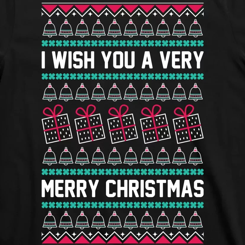 I Wish You A Very Merry Christmas Cute Ugly Sweater T-Shirt