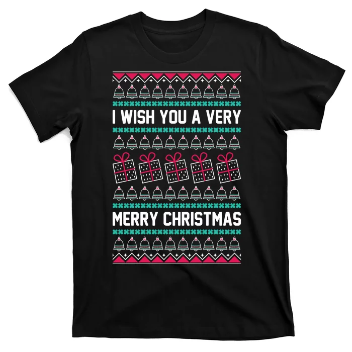 I Wish You A Very Merry Christmas Cute Ugly Sweater T-Shirt