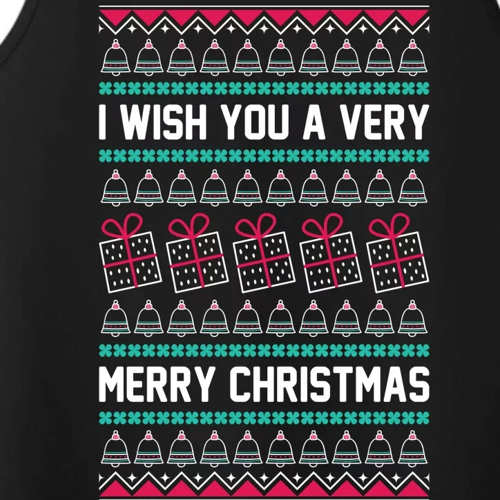 I Wish You A Very Merry Christmas Cute Ugly Sweater Performance Tank