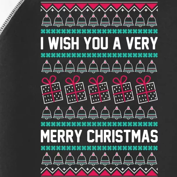 I Wish You A Very Merry Christmas Cute Ugly Sweater Toddler Fine Jersey T-Shirt