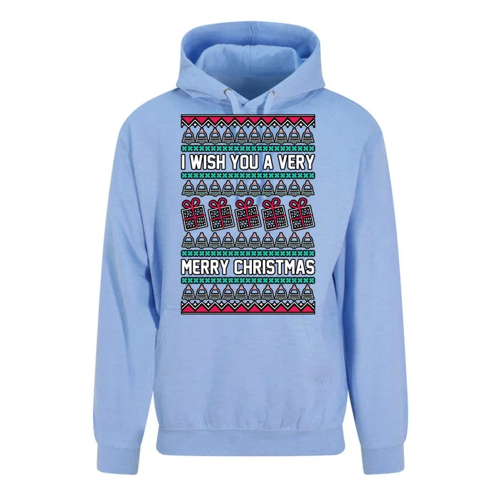 I Wish You A Very Merry Christmas Cute Ugly Sweater Unisex Surf Hoodie