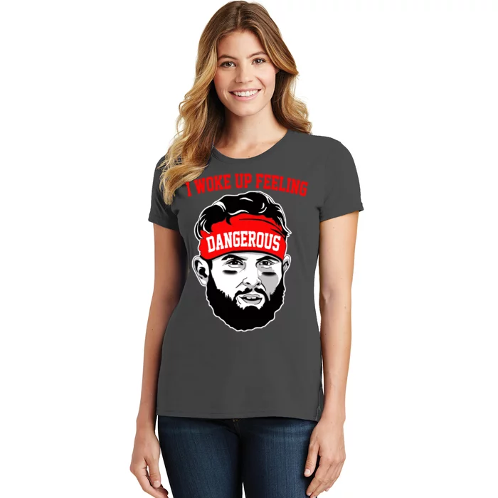 I Woke Up Feeling Dangerous Funny Football Women's T-Shirt