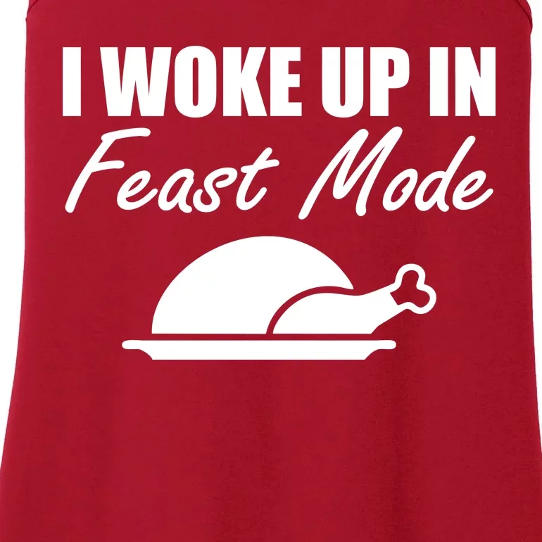 I Woke Up In Feast Mode Thanksgiving Turkey Ladies Essential Tank