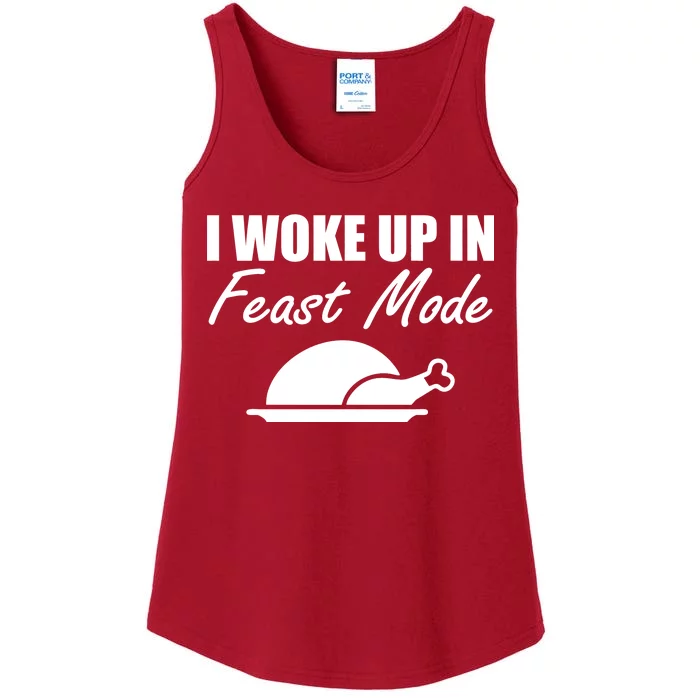 I Woke Up In Feast Mode Thanksgiving Turkey Ladies Essential Tank