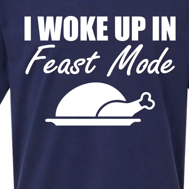 I Woke Up In Feast Mode Thanksgiving Turkey Sueded Cloud Jersey T-Shirt