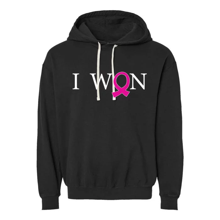 I Won Defeat Breast Cancer Survivor Garment-Dyed Fleece Hoodie