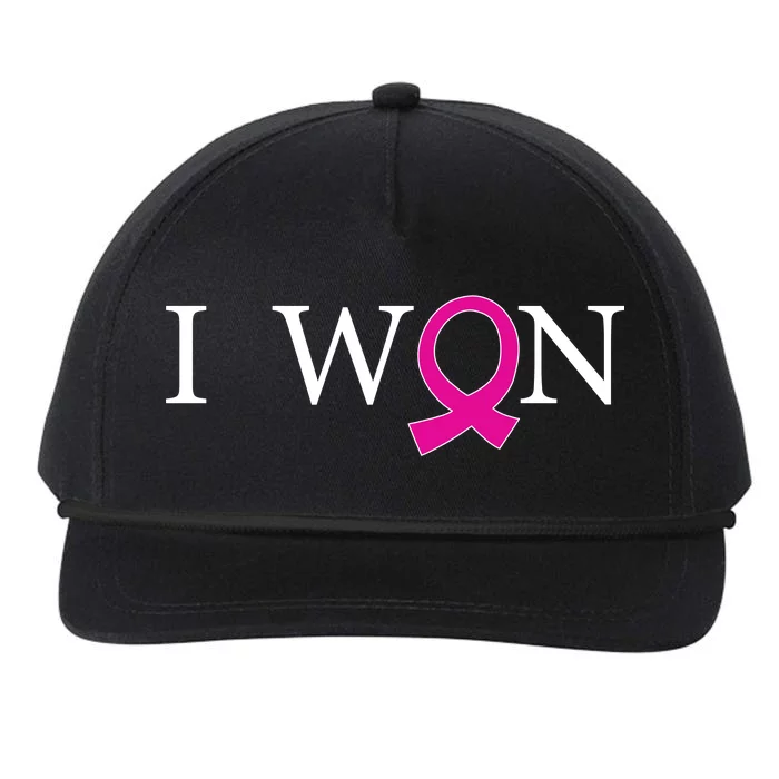 I Won Defeat Breast Cancer Survivor Snapback Five-Panel Rope Hat