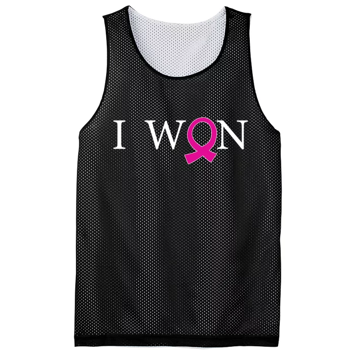 I Won Defeat Breast Cancer Survivor Mesh Reversible Basketball Jersey Tank