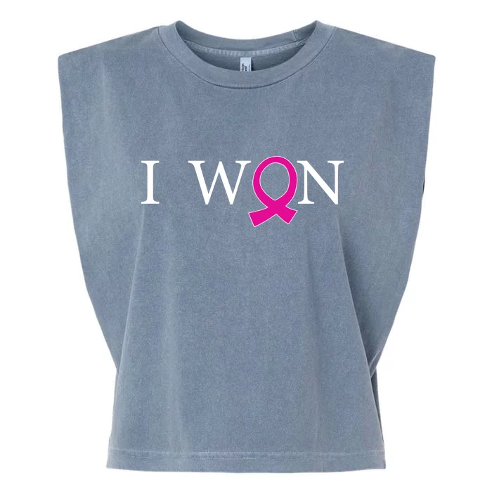 I Won Defeat Breast Cancer Survivor Garment-Dyed Women's Muscle Tee