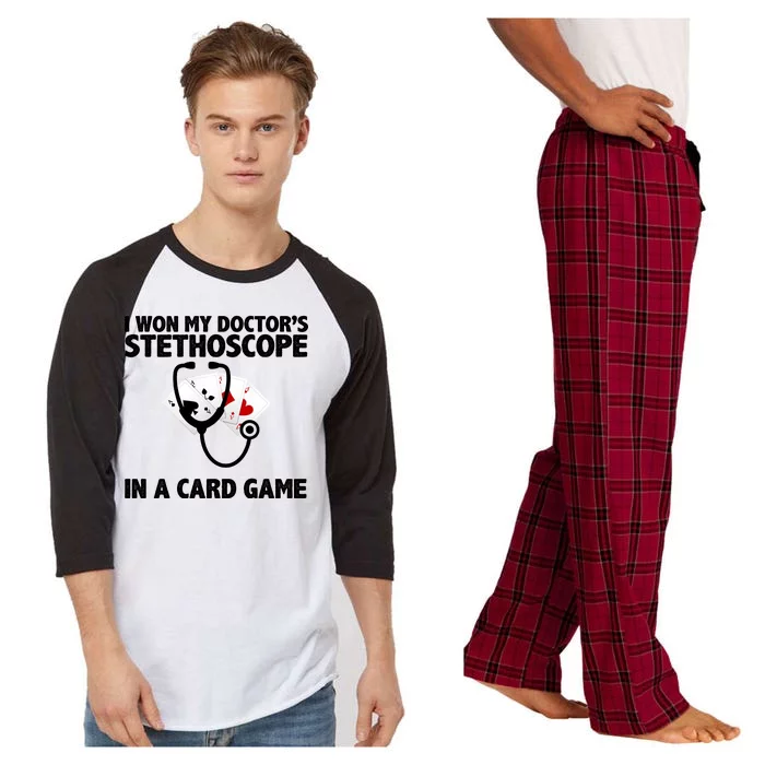 I Won My Doctor's Stethoscope Card Game Raglan Sleeve Pajama Set