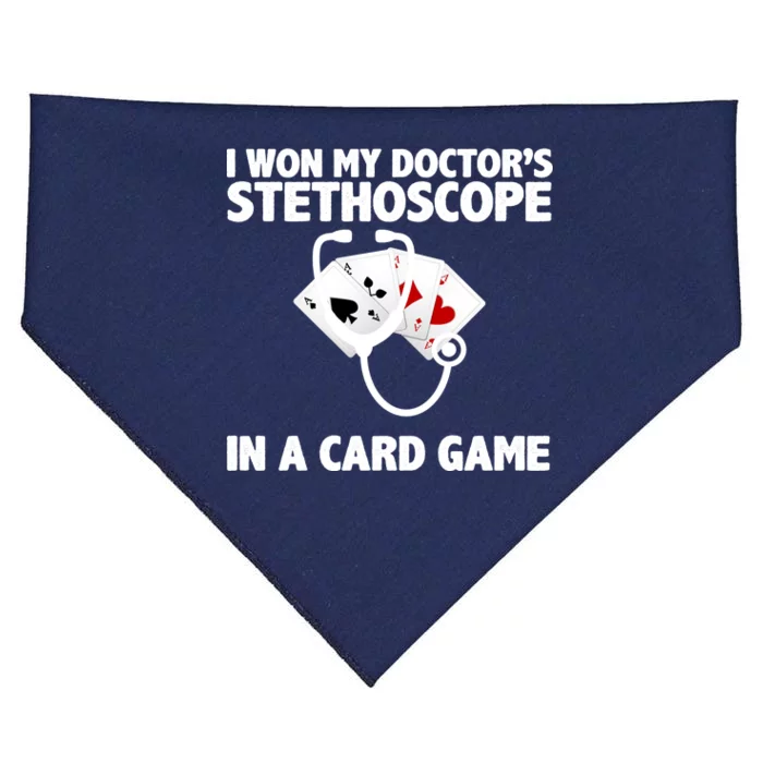 I Won My Doctor's Stethoscope Card Game USA-Made Doggie Bandana