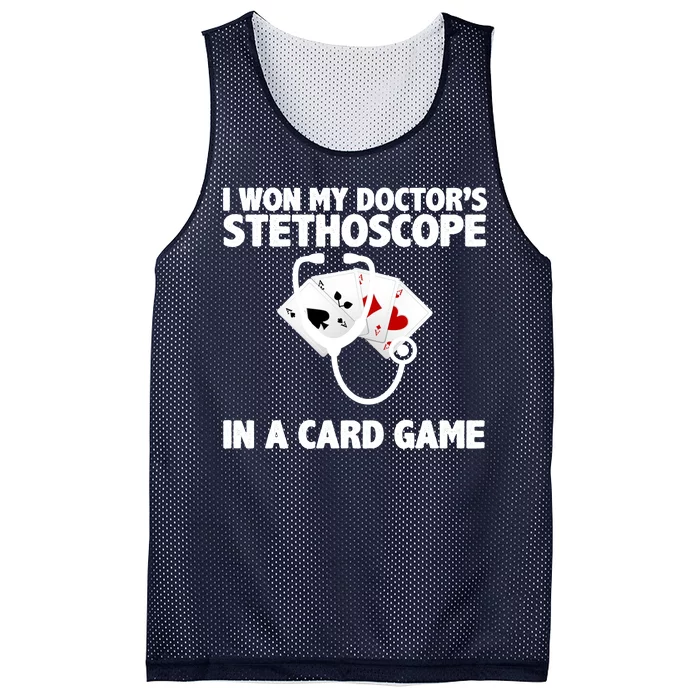 I Won My Doctor's Stethoscope Card Game Mesh Reversible Basketball Jersey Tank