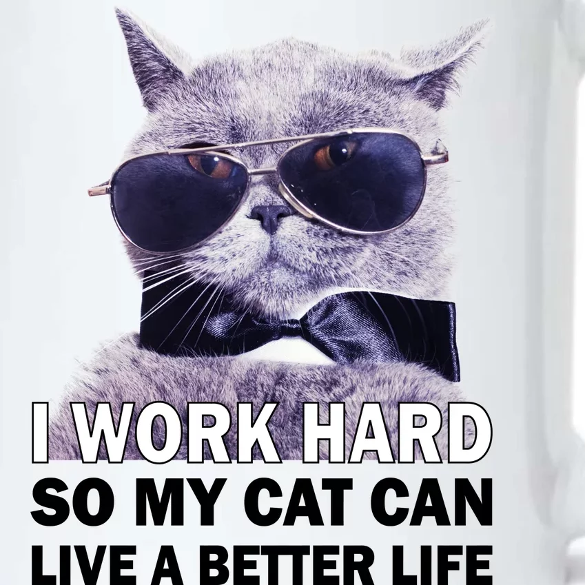 I Work Hard So My Cat Cat Live A Better Life Black Color Changing Mug