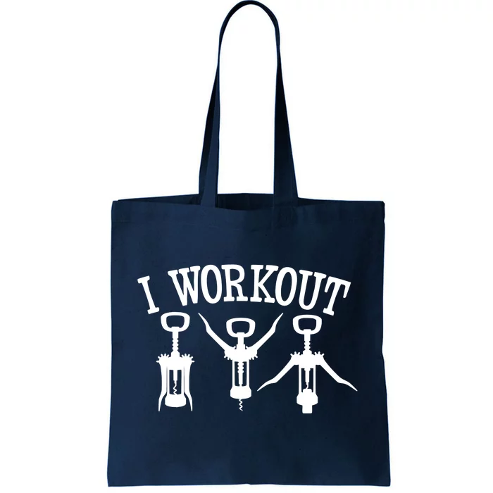 I Work Out Funny Bottle Opener Tote Bag