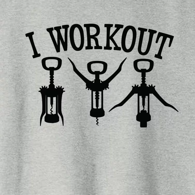 I Work Out Funny Bottle Opener Women's Crop Top Tee