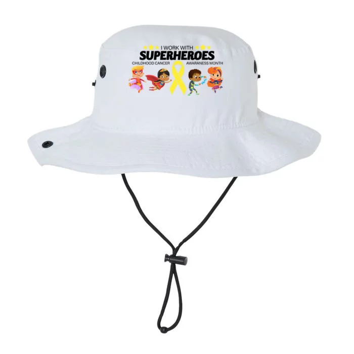 I Work With Superheroes Childhood Cancer Awareness Legacy Cool Fit Booney Bucket Hat